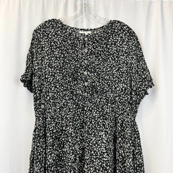 Maurices Womens Floral Short Sleeve Round Neck A-Line Hi Low Dress Size Large - Picture 3 of 8